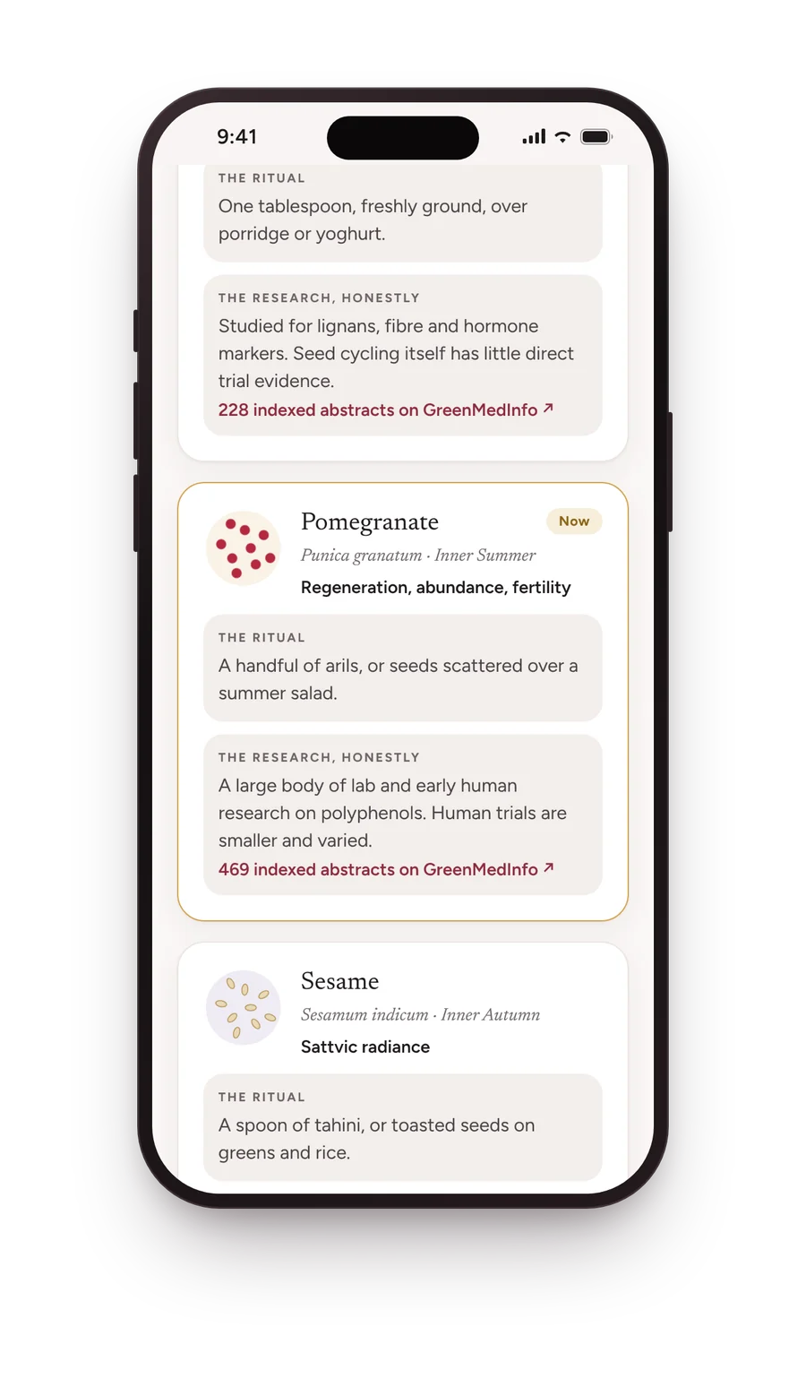 The Ancient Future kitchen: pomegranate in Inner Summer, with the ritual and the research side by side
